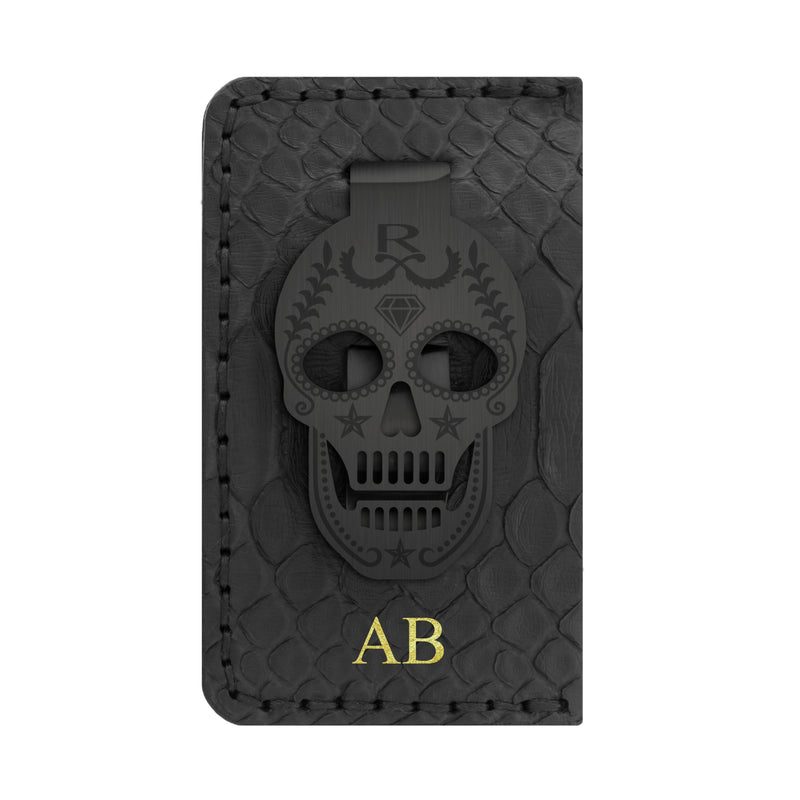 BLACK EDITION - Rayal Snake Skin Card Holder With Money Clip