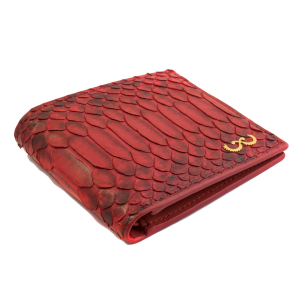 Red Python Skin Bi-Fold Wallet