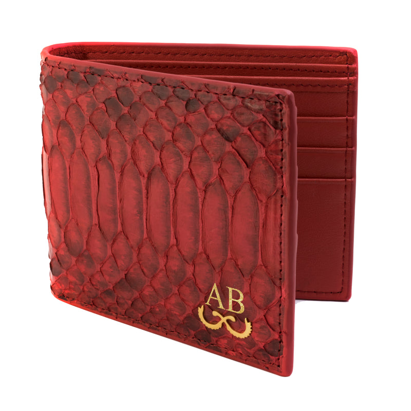 Red Python Skin Bi-Fold Wallet