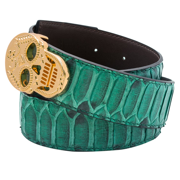 Rayal Green Python Belt – Rayalcollection display picture 1