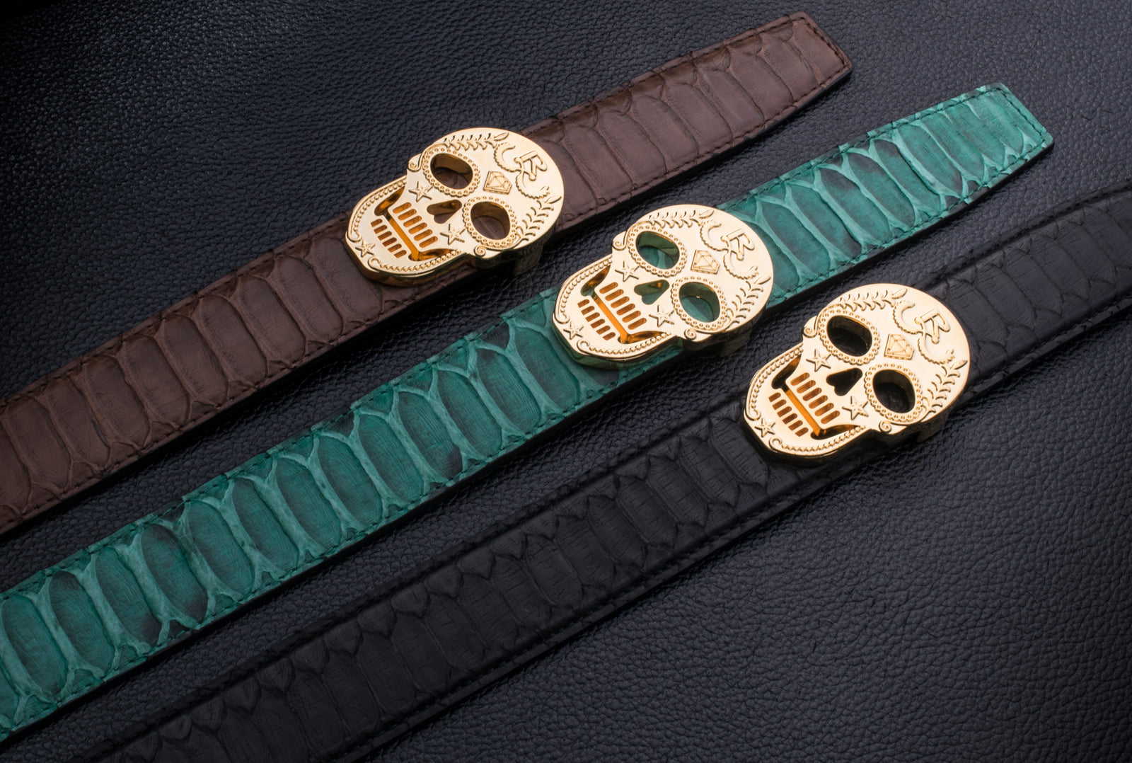 Rayal Green Python Belt – Rayalcollection display picture 1
