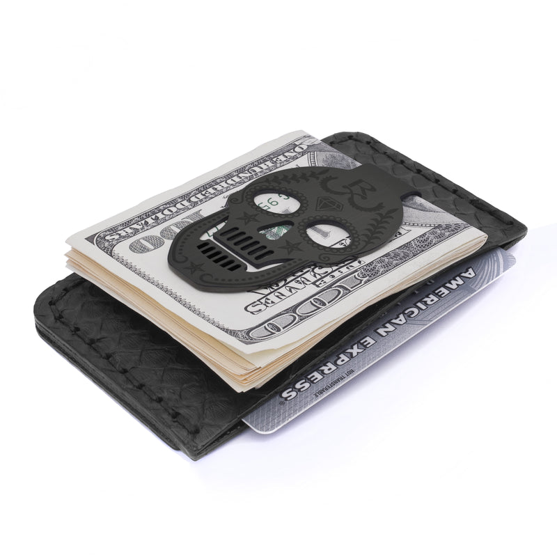 BLACK EDITION - Rayal Snake Skin Card Holder With Money Clip